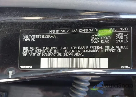 2014 Volvo S60 T5/T5 Platinum/T5 Premier/T5 Premier Plus из США, поврежденный, VIN YV1612FS8E2295463